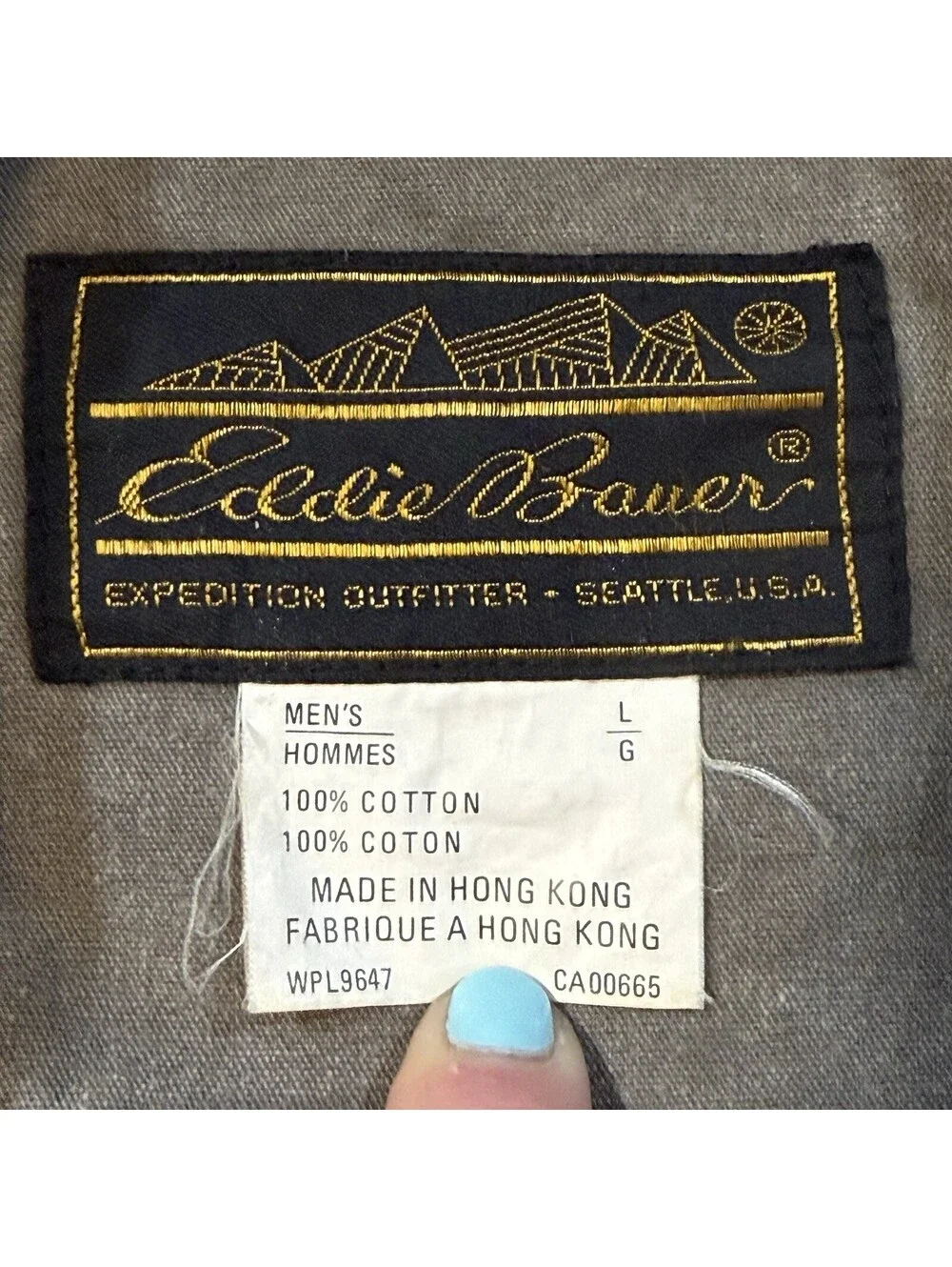 Vintage 90s Eddie Bauer Field Jacket Mens L Olive Green Military Chore Coat